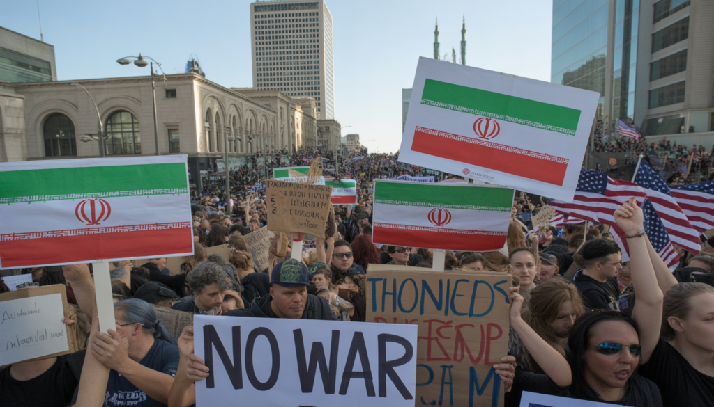 No More War Anti-War Protests Erupt in Major US Cities Over Iran Strikes